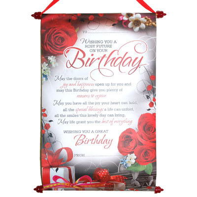 "Happy Birthday Message Scroll - Code 05-006 - Click here to View more details about this Product